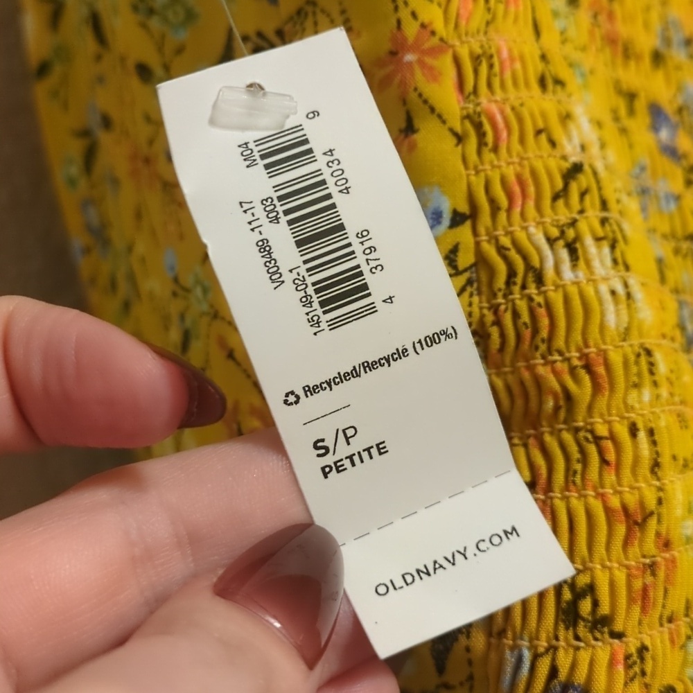 Old Navy yellow floral sleeveless square neck straight leg jumpsuit - Picture 8 of 13